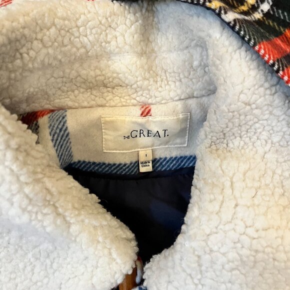 THE GREAT. Woodsy Plaid Cabinmate Toggle Jacket - Picture 2 of 3